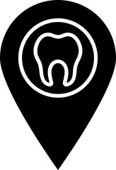 Sticker - Dental clinic location icon in flat style.