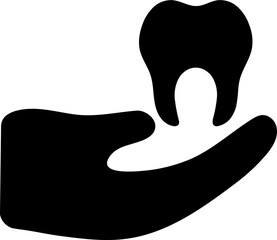 Poster - Glyph icon or symbol of dental care.