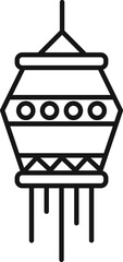 Poster - Line art illustration of paper lantern icon.