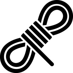 Sticker - Flat style yarn glyph icon.