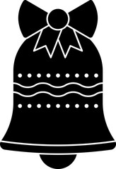 Sticker - Isolated decorated bell icon in flat style.