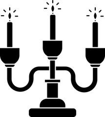 Canvas Print - Vector illustration of candelabra glyph icon.