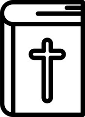 Sticker - Bible icon in thin line art.