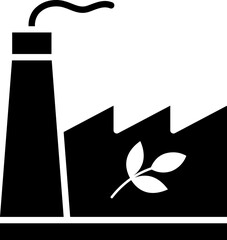 Canvas Print - Biomass power plant glyph icon.