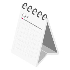 Canvas Print - 3D illustration of calendar icon.