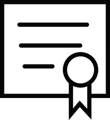 Sticker - Certificate icon in thin line art.