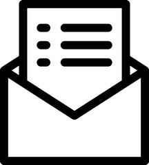 Poster - Line art mail or envelope icon in flat style.