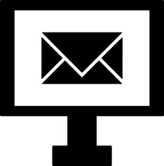 Sticker - Online chatting or email on computer screen icon.