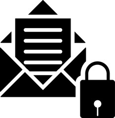 Poster - Illustration of block message or email glyph icon.