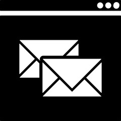 Online chatting or email icon in b&w color.