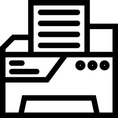 Sticker - Printer icon or symbol in line art.