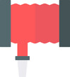 Hose pipe icon in red and gray color.