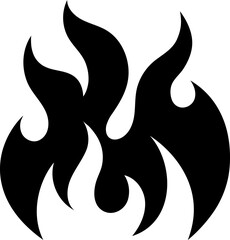 Sticker - Glyph fire flame icon in flat style.