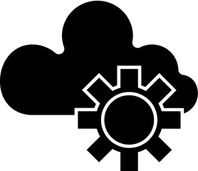 Wall Mural - Flat style cloud computing icon.