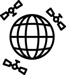 Sticker - World gps satellite icon or symbol.