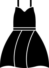 Poster - B&W dress icon in glyph style.