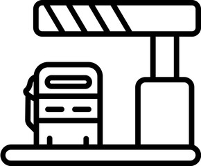 Poster - Flat style petrol pump icon.