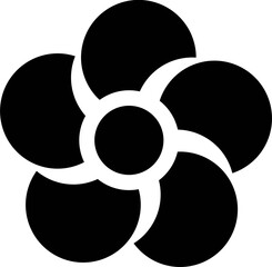 Sticker - Creative flower icon in b&w color.