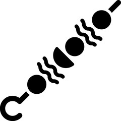 Poster - Glyph kabab icon or symbol.