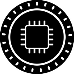 Wall Mural - b&w illustration of chip icon.