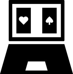 Sticker - Online gambling game playing by laptop icon.