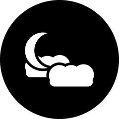 Sticker - Midnight sky glyph icon or symbol.