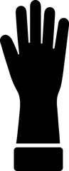 Sticker - Glove icon in b&w color.