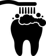 Sticker - Brushing teeth icon or symbol.