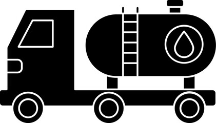 Poster - Water truck icon in b&w color.