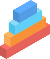 Poster - 3D isometric of colorful infographic pyramid.