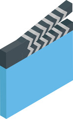 Sticker - Vector illustration of clapboard isometric element.