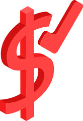 Sticker - Vector illustration of dollar isometric element.