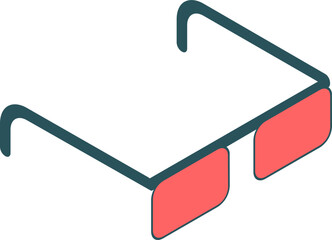 Poster - Isometric illustration of sunglasses element.