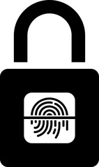 Canvas Print - Fingerprint scanner lock glyph icon or symbol.