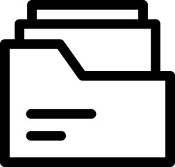 Poster - Line art file folder icon in flat style.