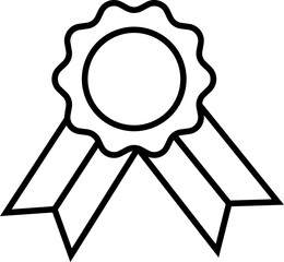 Poster - Military medal icon or symbol in line art.