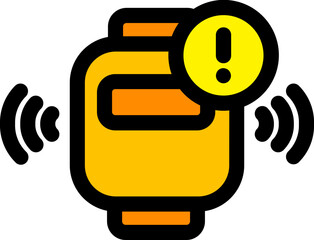 Poster - Flat style Warning Smart Watch icon or symbol.