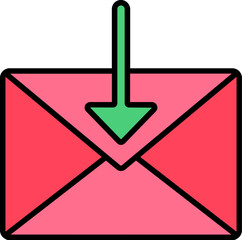 Poster - Download Email icon in green and red color.