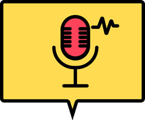 Sticker - Illustration of Voice or Recording Message icon.