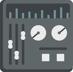 Sticker - Sound mixer board icon in gray color.