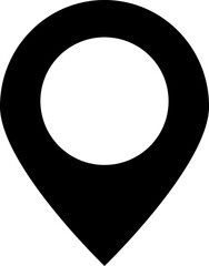 Sticker - Map pin icon or symbol in b&w color.