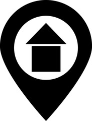 Sticker - B&W home location icon or symbol.