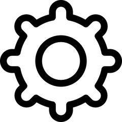 Canvas Print - Cogwheel or setting icon in black line art.