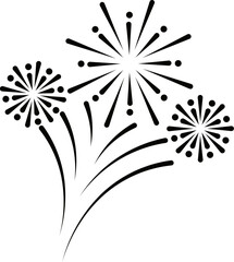 Wall Mural - Fireworks icon in thin line art.