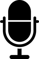 Sticker - Glyph microphone icon in flat style.