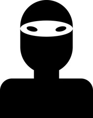 Poster - Vector illustration of ninja cartoon icon in glyph style.