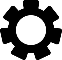 Sticker - Cogwheel or setting glyph icon or symbol.