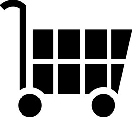 Poster - Flat style shopping cart icon.