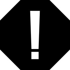 Canvas Print - Warning icon or symbol in b&w color.