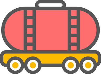 Sticker - Tanker icon in red and yellow color.